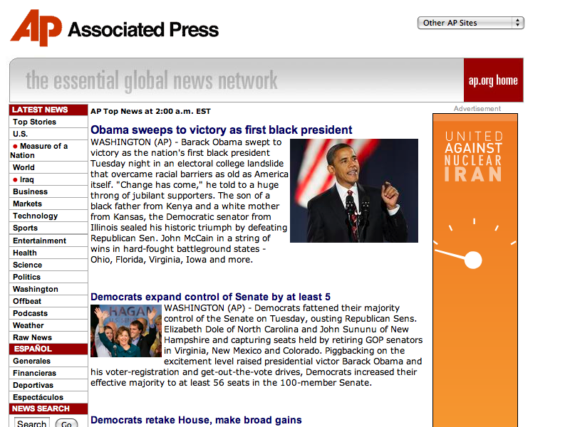 President Obama and News Headlines Online | Just a Memo
