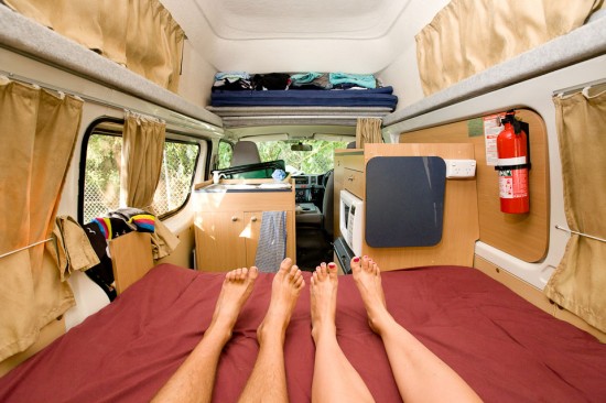 In our beloved camper-van, Australia.